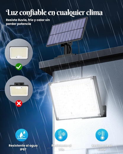 Luz solar LED con mando y sensor de movimiento