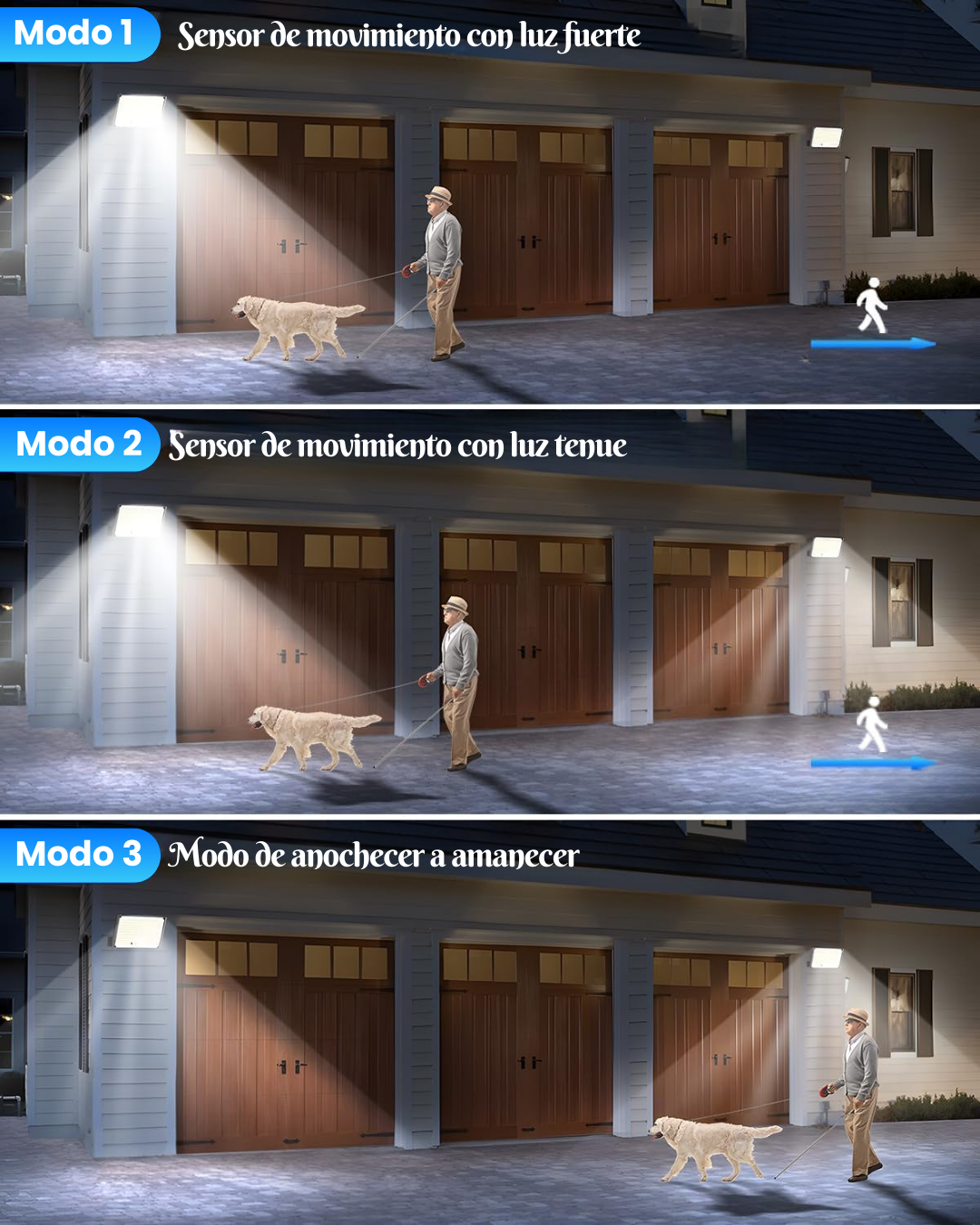Luz solar LED con mando y sensor de movimiento