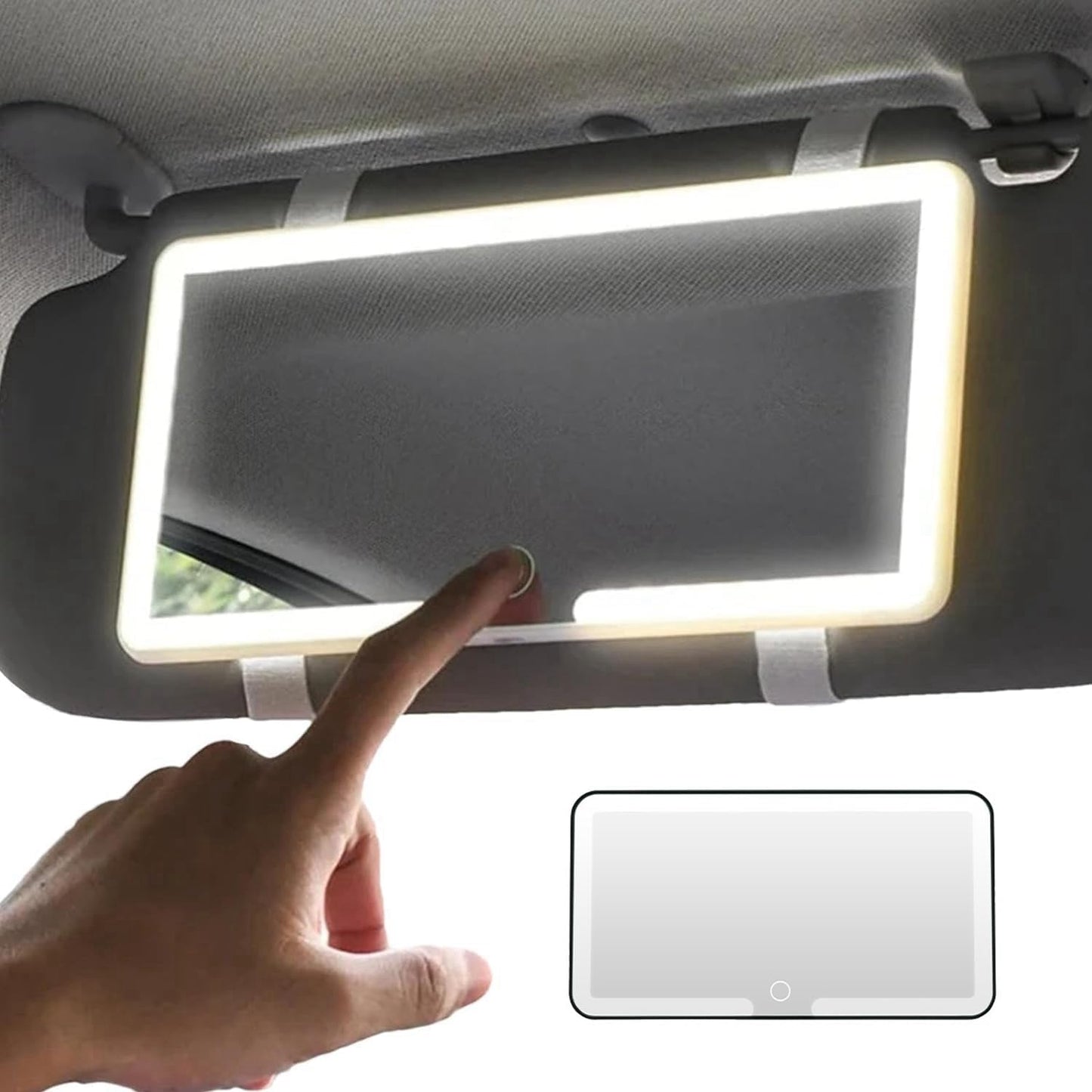 Espejo de tocador LED para coche con 3 modos