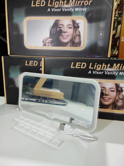 Espejo de tocador LED para coche con 3 modos