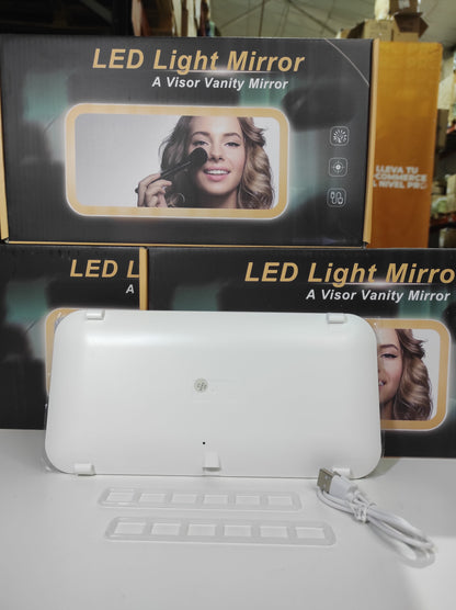 Espejo de tocador LED para coche con 3 modos
